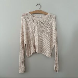 Sincerely Jules Crochet Multi Texture Cropped Slouchy Sweater